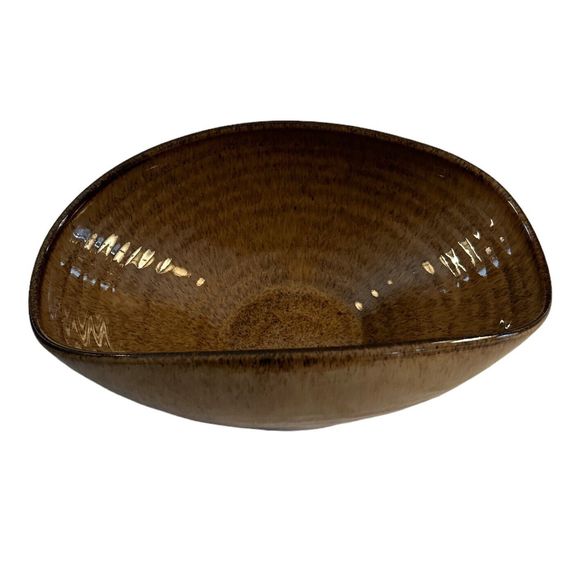 Vintage Potts Pottery Brown Glazed Curved Bowl - Signed J.P. Potts from N.C. - Picture 5 of 8